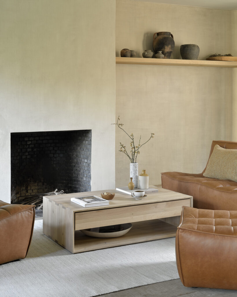 51445 Kavos ir žurnalinis staliukas Nordic 120x70x35h cm šviesus medis (3)