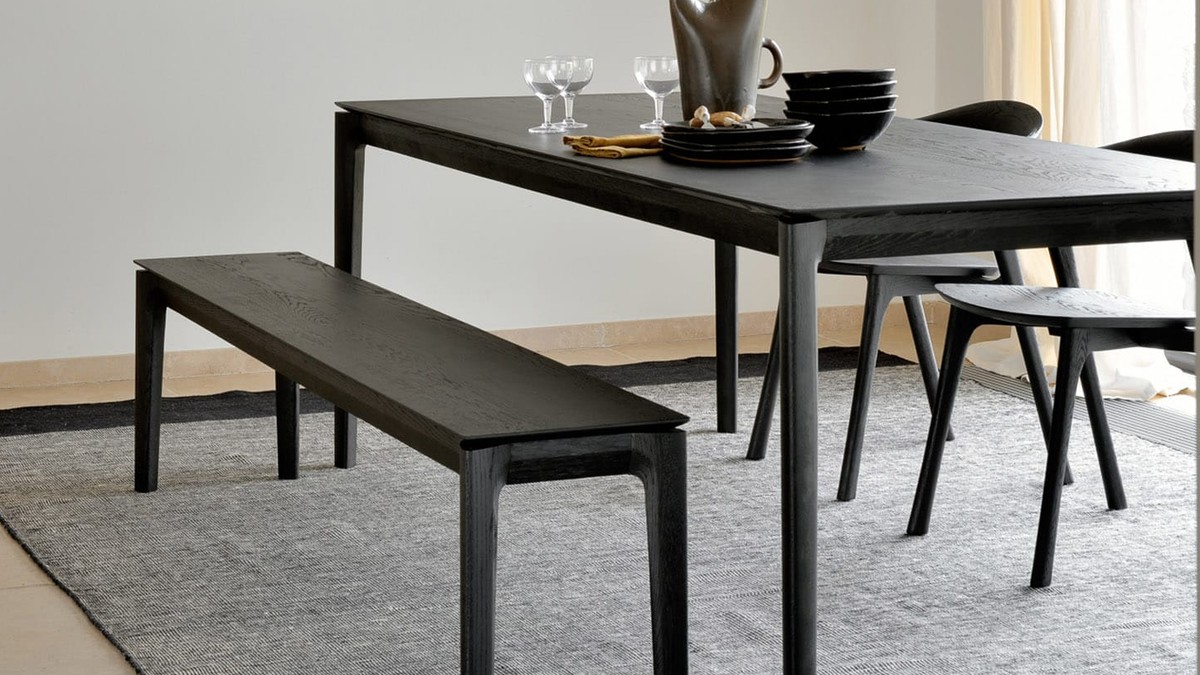 Valgomojo stalas Bok Oak Black