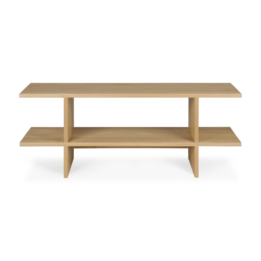 51789 Šoninis staliukas Kabuki 103x30x40h cm šviesaus medžio ąžuolo japandi stiliaus (13)