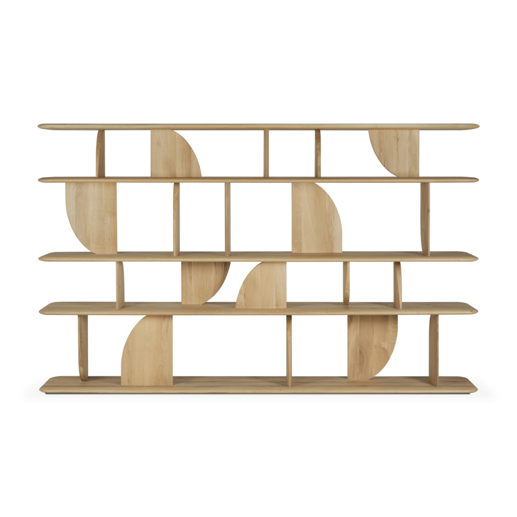 55015 Lentyna Geometric 210x35x130h cm šviesaus ąžuolo skandinaviško stiliaus (2)