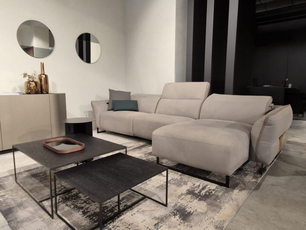 Alpa Salotti minkštas modernus kampas Dannyboy ekspozicija