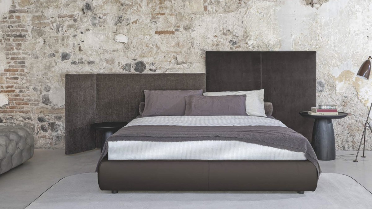 Miegamojo Lova Wall Panels šokoladinė odinė