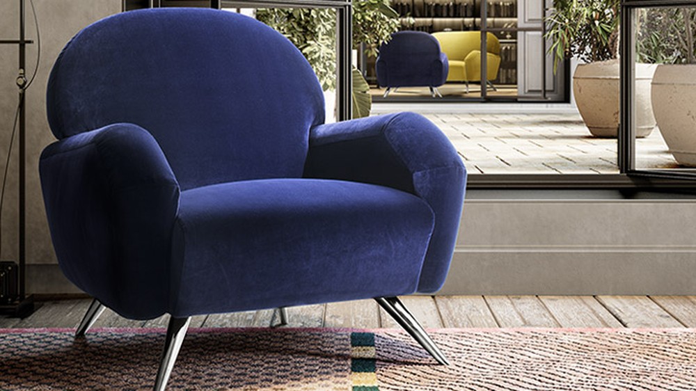 Itališkas fotelis Clair violetinis