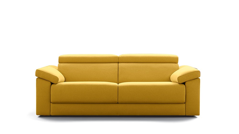 Geltona modulinė sofa Dexter su reguliuojamomis galvos atramomis, FELIS