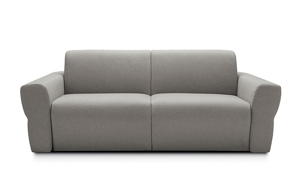 Šviesiai pilka sofa-lova Yves baltame fone, FELIS