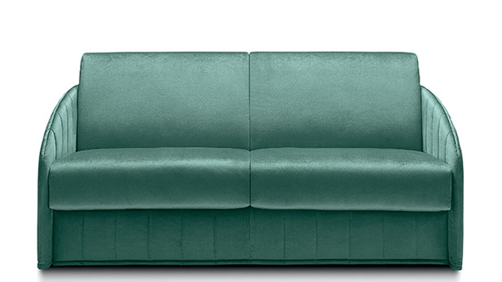 Žalio veliūro sofa-lova Carter baltame fone, FELIS