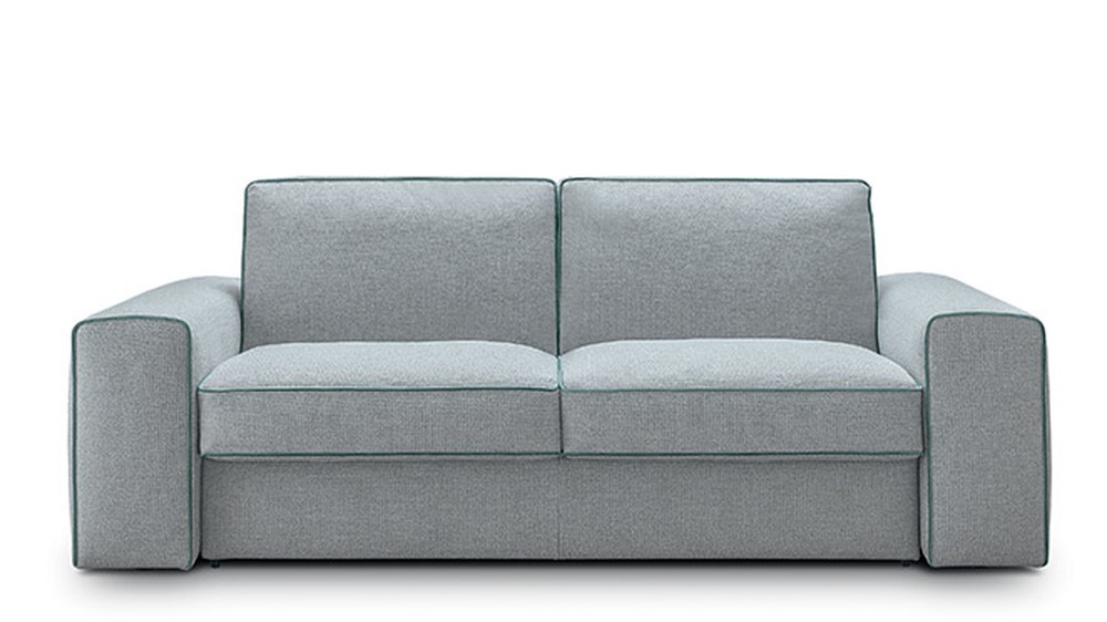 Šviesiai pilka sofa-lova Efron baltame fone, FELIS