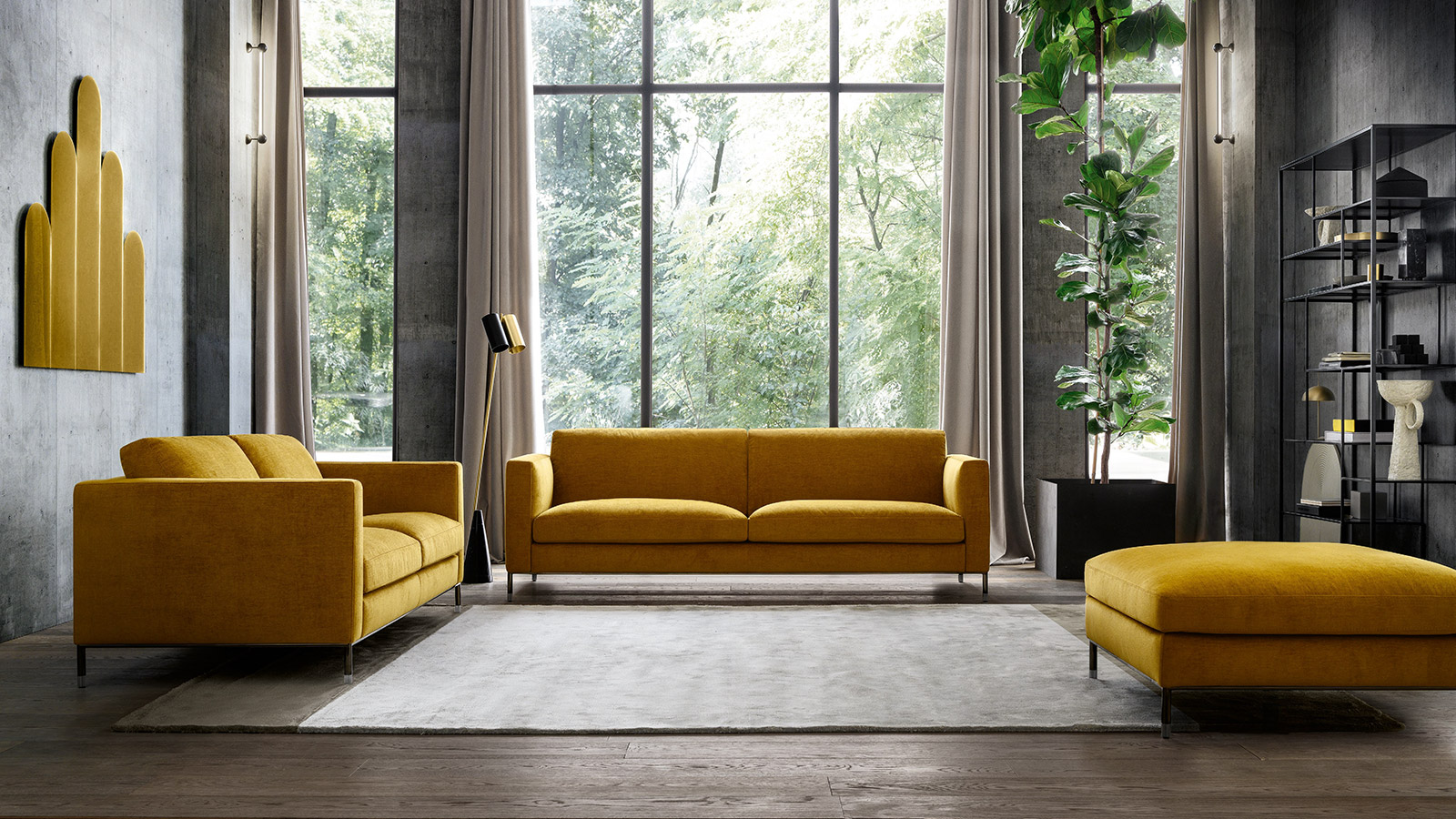 Modulinė sofa Larson geltona