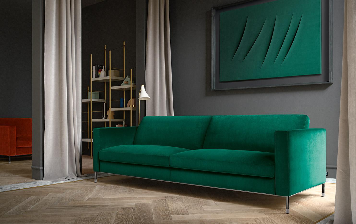 Felis itališka sofa Larson žalia