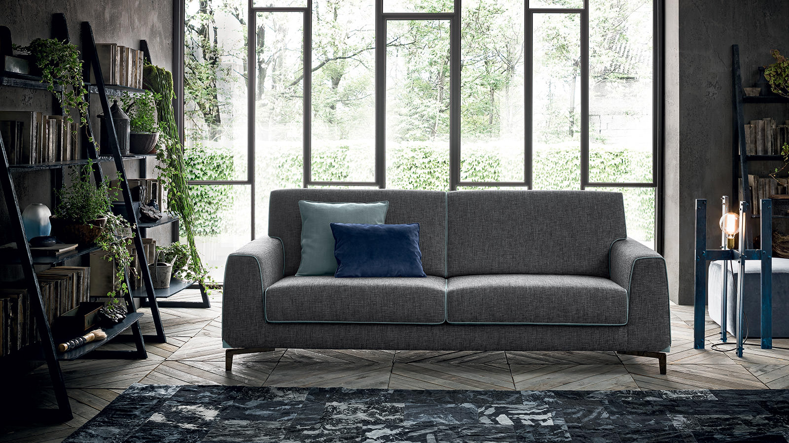 Sofa Newman pilka-melsva