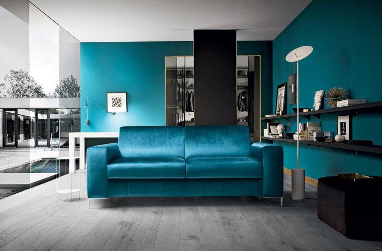 Felis itališka sofa-lova Nixon mėlyna